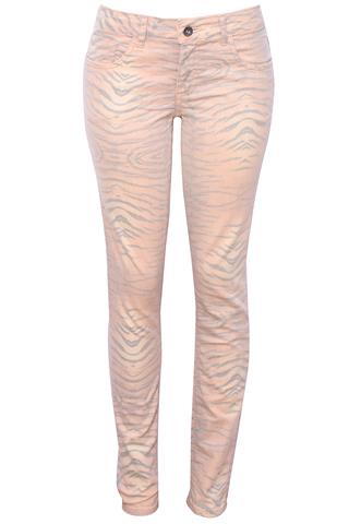 Calça Sarja Luigi Bertolli Animal Print Laranja