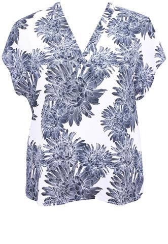 Blusa Luigi Bertolli Floral Branca/Azul