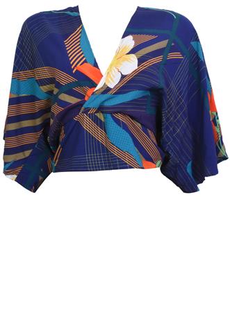 Blusa Lucy in the Sky Transpassada Azul/Laranja