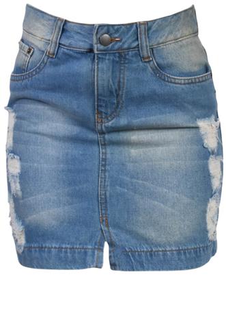 Saia Lou Bucca Jeans Azul