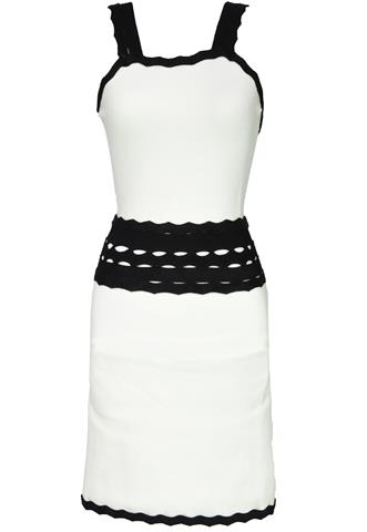 Vestido Lolitta Liso Branco/Preto