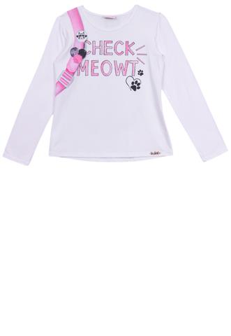 Blusa Le Petit Kukiê Meowt Branca