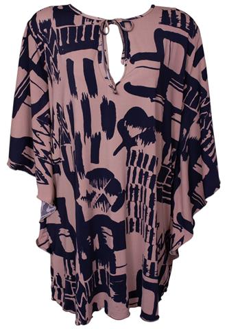 Vestido Liquido Estampado Preto/Marrom