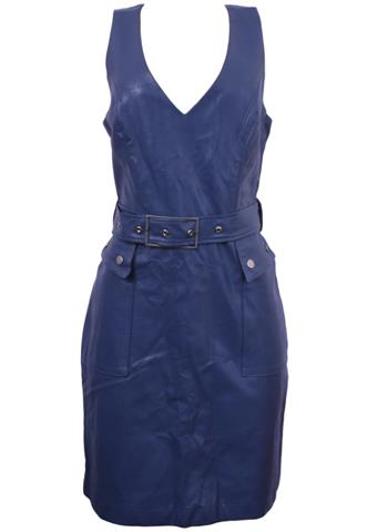 Vestido Le Ricard Couro Ecológico Azul