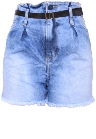 Short Jeans Lady Rock Cinto Azul