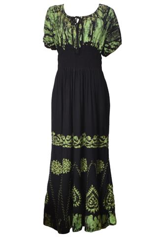Vestido Mahamantra Longo Verde/Preto