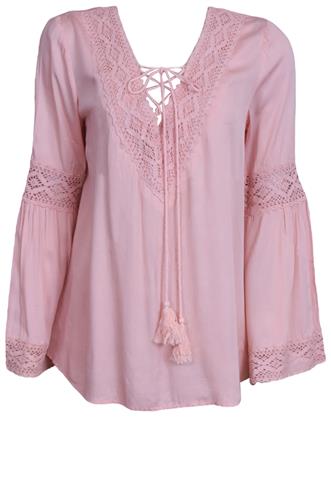 Blusa Mamô Renda Rosa