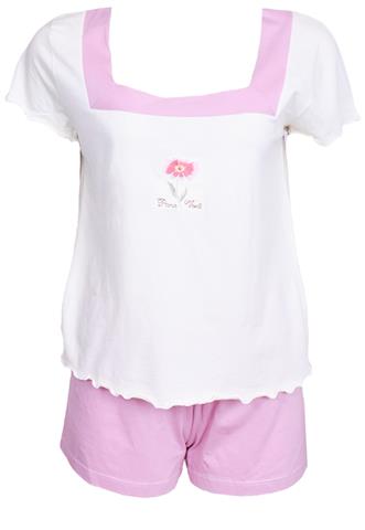 Pijama Mundica Paula Flor Bege/Rosa