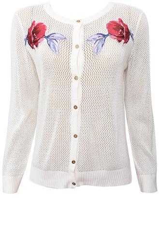 Cardigan Maria Filó Patchs Off White