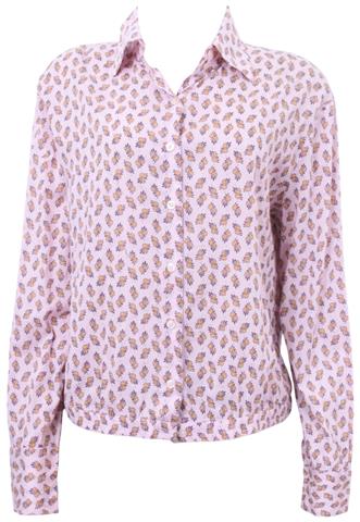 Camisa MNG Basic Estampada Rosa