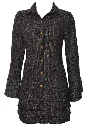 Vestido Missinclof  Manga Longa Preto
