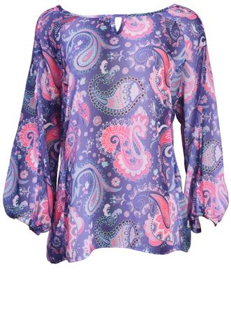 Camisa Marcia Mello Estampada Roxa