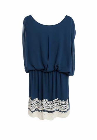 Vestido M Nacional Bordados Azul