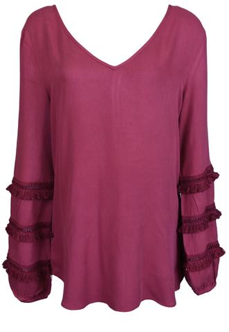 Blusa Mob Manga Longa Vinho