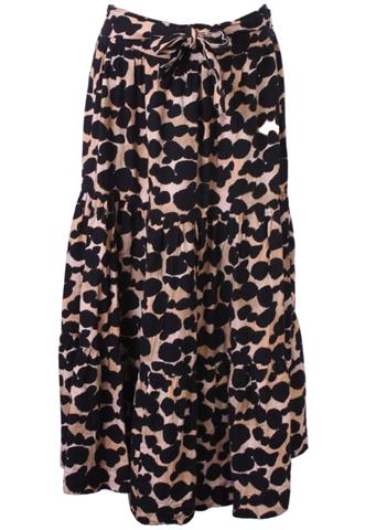 Saia MOB Longa Estampada Amarela/Preta