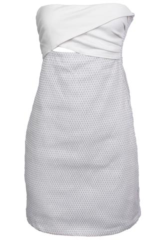 Vestido Morena Rosa Tomara que Caia Cinza/Branco