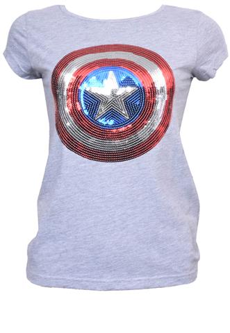 Blusa Marvel Capitão América Cinza