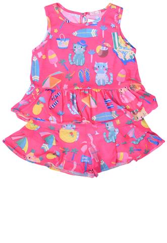 Conjunto  Mon Sucré Gatos Rosa