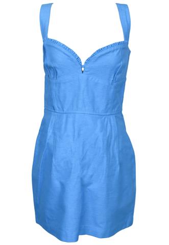 Vestido Nati Vozza Babado Azul