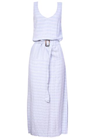 Vestido Oxo Paxo Cinto Branco/Azul