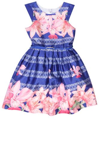 Vestido Petit Cherie Meghan Azul/Rosa