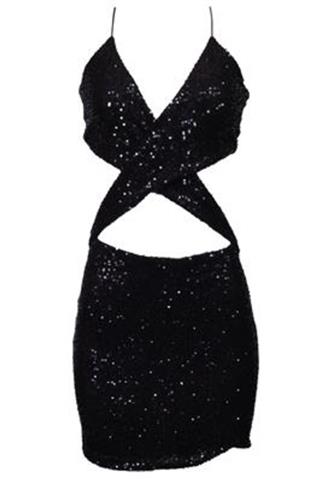 Vestido Pepi Et Mila Paetê Preto