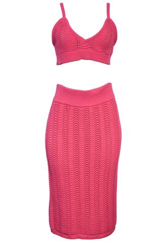 Conjunto Parfois de Crochê Rosa