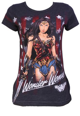 Camiseta Piticas Mulher Maravilha Cinza