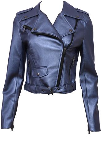 Jaqueta Romeo & Juliet Couture Metalizada Azul