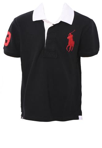 Camisa Polo Ralph Lauren Logo Preta/Branca/Vermelha