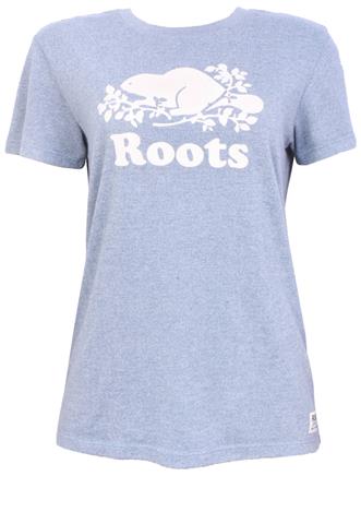Camiseta Roots Canada Organic Azul/Branca
