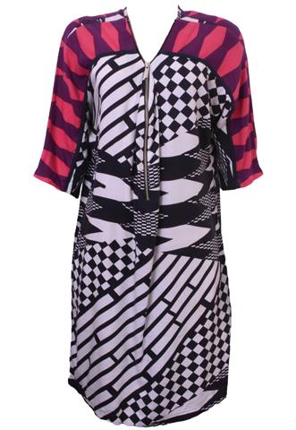 Vestido Reserva Natural Estampado Branco/Azul