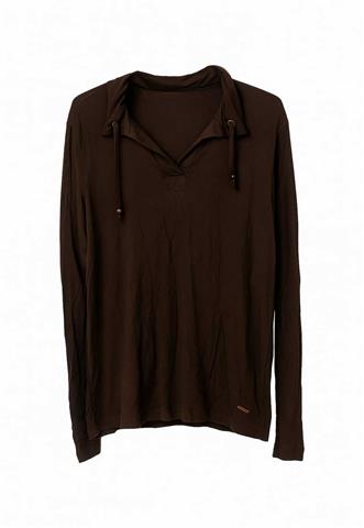 Blusa Scene Manga Longa Marrom