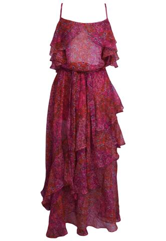 Vestido SClub Babados Rosa/Laranja