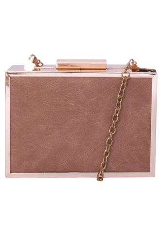 Bolsa de Festa Dourada com Marrom