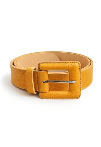 Cinto Couro Ecológico Amarelo