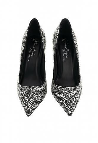 Scarpin Brilho Preto/Prata