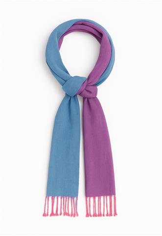 Lenço Indiano Pashimina Azul/Rosa