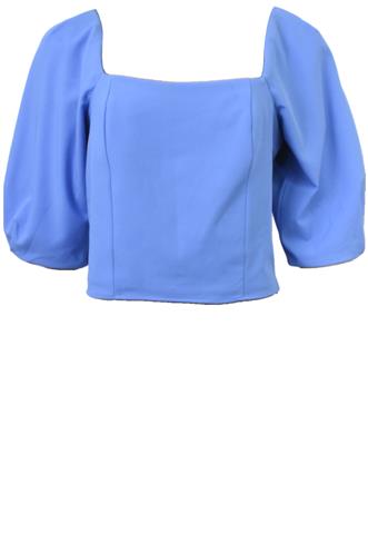 Blusa Cropped Bufante Azul