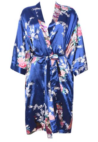 Kimono Estampado Azul/Rosa