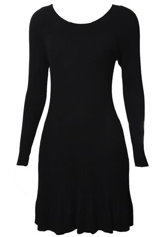 Vestido Canelado Preto