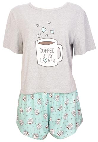 Pijama Coffee Cinza/Verde