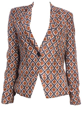 Blazer Smashed Lemon Veludo Estampado Bege