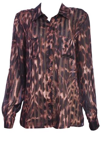 Camisa Animal Print Marrom