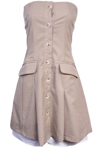 Vestido Emili Alfaiataria Bege