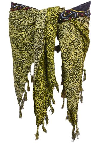 Canga Estampada Preta e Verde