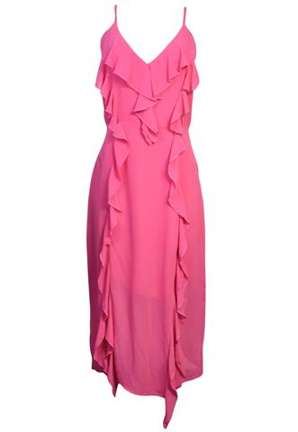 Vestido H&M Babado Rosa