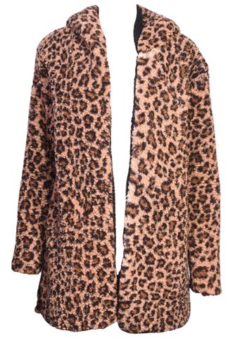 Casaco Animal Print Preto/Marrom