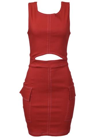 Vestido Bolsos Laranja