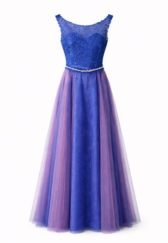 Vestido de Festa Brilhos Azul